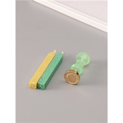 Подарочный набор для сургучной печати «Растительный венок», печать, ручка, сургуч, 12.5×10×3.6 см