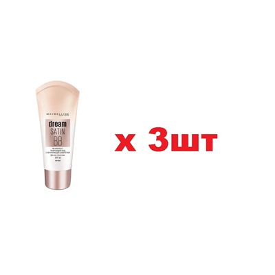 Maybelline New York BB-Крем для лица Dream Satin увлажняющий SPF 30 Светлый 30мл 3шт