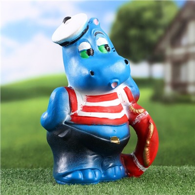 Садовая фигура из гипса «Бегемот - моряк», 17×17×29 см
