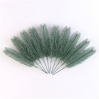 Ветка еловая голубая, 21×4 см, набор 10 шт.