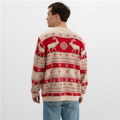 Свитер вязаный новогодний KAFTAN Scandinavia, размер 42, красный