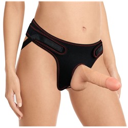Телесная насадка с черными трусиками Easy Strapon Set 7.0 - 18 см.