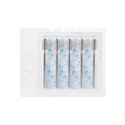 MANITA Фреза алмазная цилиндр закругленный для аппаратного маникюра 856.104.141.090.040 ФАЦС-4,0 9М, красная насечка, ø 4,0 мм, 5 шт. 28337