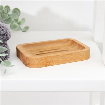 Мыльница, 11.5×8×1.7 см, бамбук