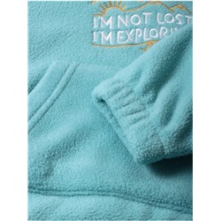 Худи флисовое детское «Крошка Я» Exploring, рост 74-80 см, бирюзовое