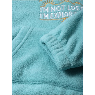 Худи флисовое детское «Крошка Я» Exploring, рост 74-80 см, бирюзовое