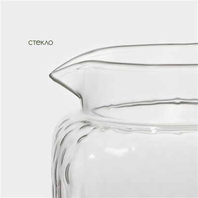 УЦЕНКА Кувшин с бамбуковой крышкой «Эко», 2 л, 14.5×10.5×25 см