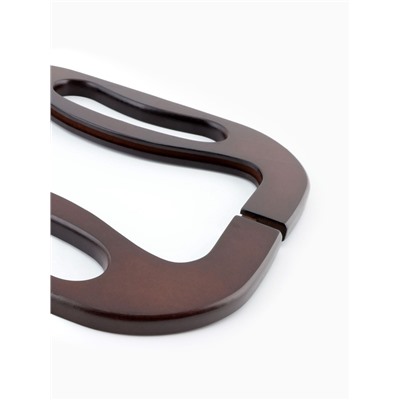 Ручка-фермуар для сумки, деревянная, на магнитах, с креплением, 27×12×2.5 см, коричневая