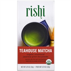 Rishi Tea, Teahouse Matcha, церемониальный порошок японского органического зеленого чая, 20 г (0,70 унции)