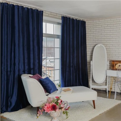 Штора портьерная «Этель», 145×270 см, ренессанс голубая океан