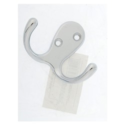 Крючок мебельный ТУНДРА TKD026, двухрожковый, хром