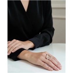 Кольцо с белым серебрением