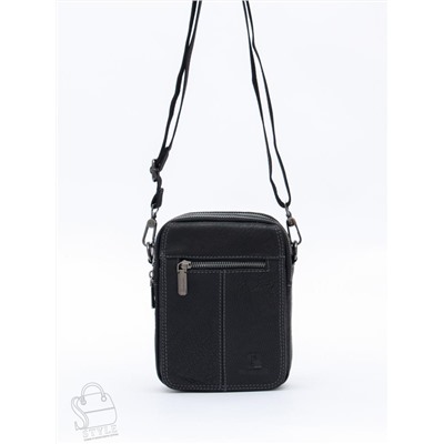 Сумка мужская кожаная 8611S black Fuzhiniao  в Новосибирске