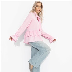 Блуза свободного кроя, Стильный нюанс (розовая)
