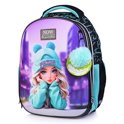 Рюкзак "Choice Lite. Paris Girl" школьный жесткий 38x29x17 см (17 л) вес 800 г, 1 отделение на молнии с разделителями для учебников, 1 отделение с органайзером, 2 боковых кармана сеткой на резинке
