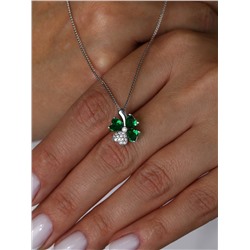 Подвеска из серебра с фианитами родированная 925 пробы п-7282р232