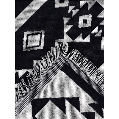 Плед с бахромой «Этель. Этника», 130×180 см, серый