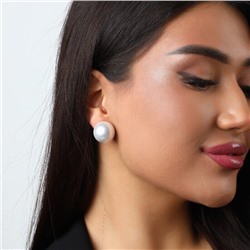 Серьги гвоздики крупные жемчужинки, цвет: белый перламутровый, арт.001.627