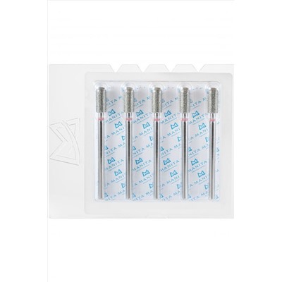 Manita Professional Фреза алмазная цилиндр закругленный для аппаратного маникюра 856.104.141.090.040 ФАЦС-4,0 9М, красная насечка, ø 4,0 мм, 5 шт. KRISTALLER, 1231199