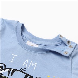 Футболка для мальчика, цвет голубой, рост 74 см