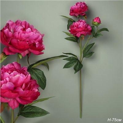 Цветок искусственный Пион малиновый 76 см / RF-6070 /уп 24/240/