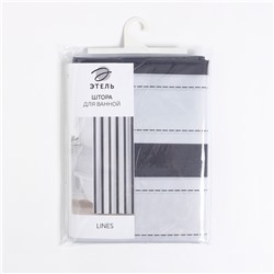 Штора для ванной «Этель» Lines, 145×180 см, полиэстер