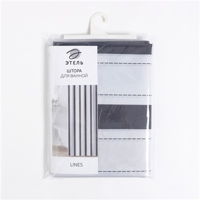 Штора для ванной «Этель» Lines, 145×180 см, полиэстер