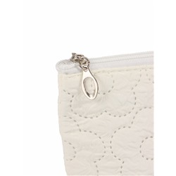 Косметичка женская «Цветочки», на молнии, ручка из бусин, молочная