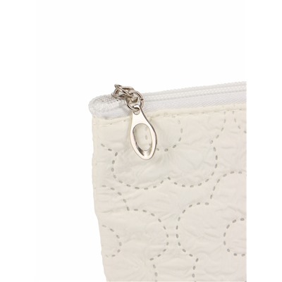 Косметичка женская «Цветочки», на молнии, ручка из бусин, молочная