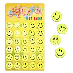 Значок светоотражающий Смайл желтый 45мм P1125-9 Кбр385 Гранит
