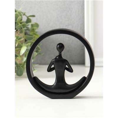 Фигурка полистоун «Девушка медитирует», чёрный, 2.5×12.2×12.3 см