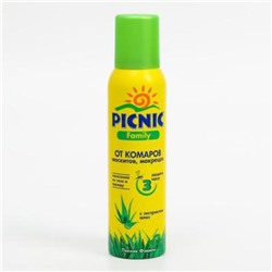 Аэрозоль Репеллент Picnic Family от комаров, мокрецов, москитов, 150 мл