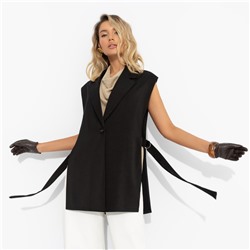 Жилет в тонкую полоску, Сама себе босс в полоску (чёрный)