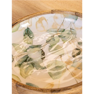 УЦЕНКА Блюдо «Листья» дерево манго 25.5×25.5×6 см