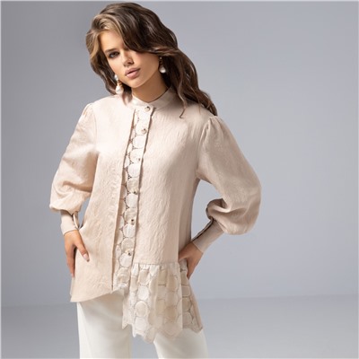 Рубашка вискозная, Кружевной повод (пульс сердца)