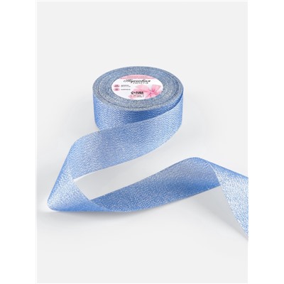 Лента парчовая, 40 мм, 23±1 м, синяя №037