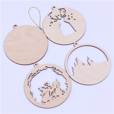 Заготовки для творчества. Деревянная ёлочная подвеска «Новый год! Волшебники»