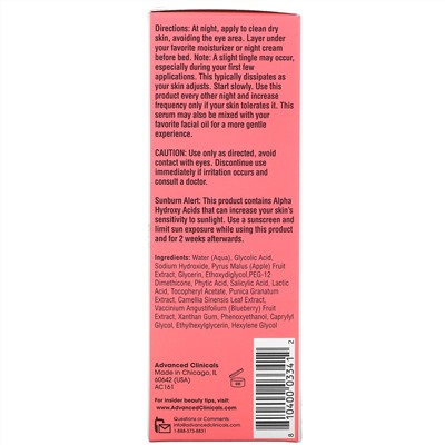Advanced Clinicals, 10% Glycolic Serum, 1.75 fl oz (52 ml)