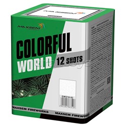 Батарея салютов "Colorful World" (0,8" х 12 залп.) * в кор. 36 шт. (зелёная этикетка)