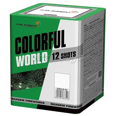 Батарея салютов "Colorful World" (0,8" х 12 залп.) * в кор. 36 шт. (зелёная этикетка)