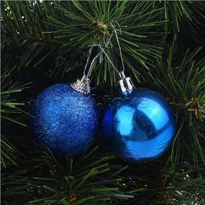 Набор новогодних украшений "Праздничное настроение-1" синие (20 шт.) в коробке