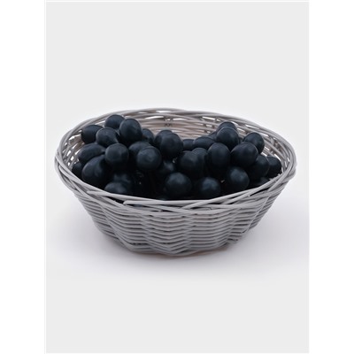 Корзинка для фруктов и хлеба Доляна «Плуг», 18×18×6 см, пластик, плетёная, серая