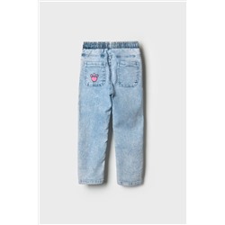 Брюки текстильные джинсовые для девочек PLAYTODAY, 1240255
