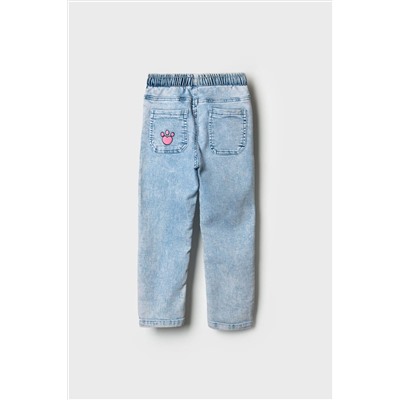 Брюки текстильные джинсовые для девочек PLAYTODAY, 1240255
