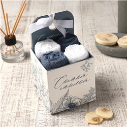 Салфетки махровые «Этель» Light blue, 30×30 см - 4 шт., хлопок 100%