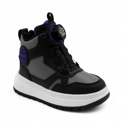 Кроссовки зимние на меху В7187-10 серо черные