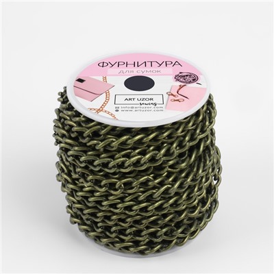 Цепочка для сумки, 7×11 мм, 10±0.5 м, цвет бронзовый