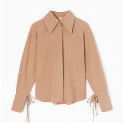 Рубашка женская с завязками MINAKU: Casual Collection, размер 50, бежевая