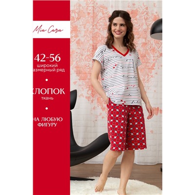Комплект жен: футболка, шорты Mia Cara SS23WJ325 Te Amo