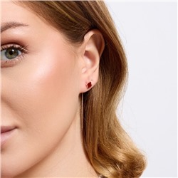 Серьги протяжки ювелирная бижутерия коллекция "Дубай", покрытие позолота, вставка: эмаль, цвет: красный, арт.314.927